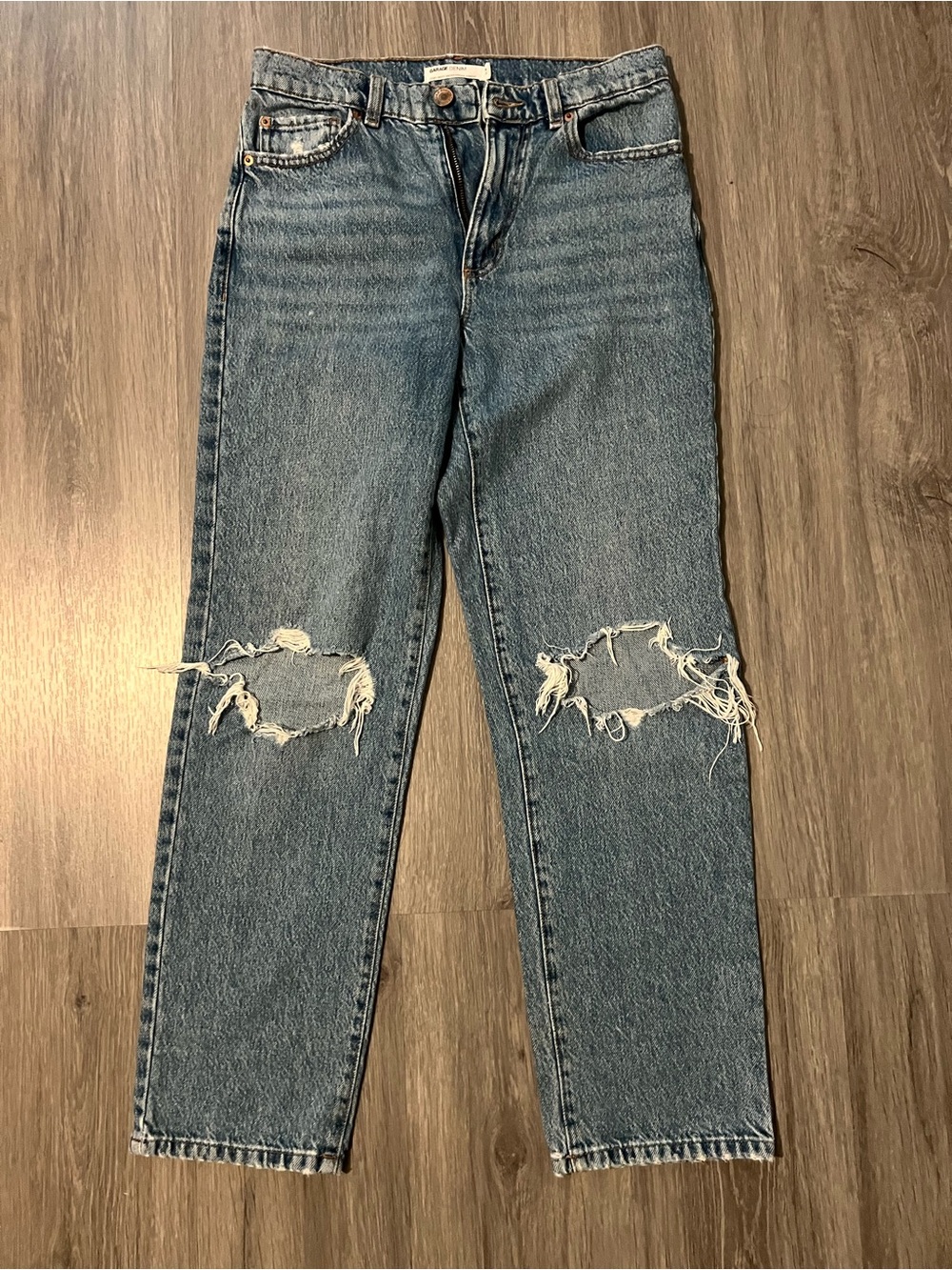 Garage Denim Vintage Straight Distressed Light Wash Jeans Size 26